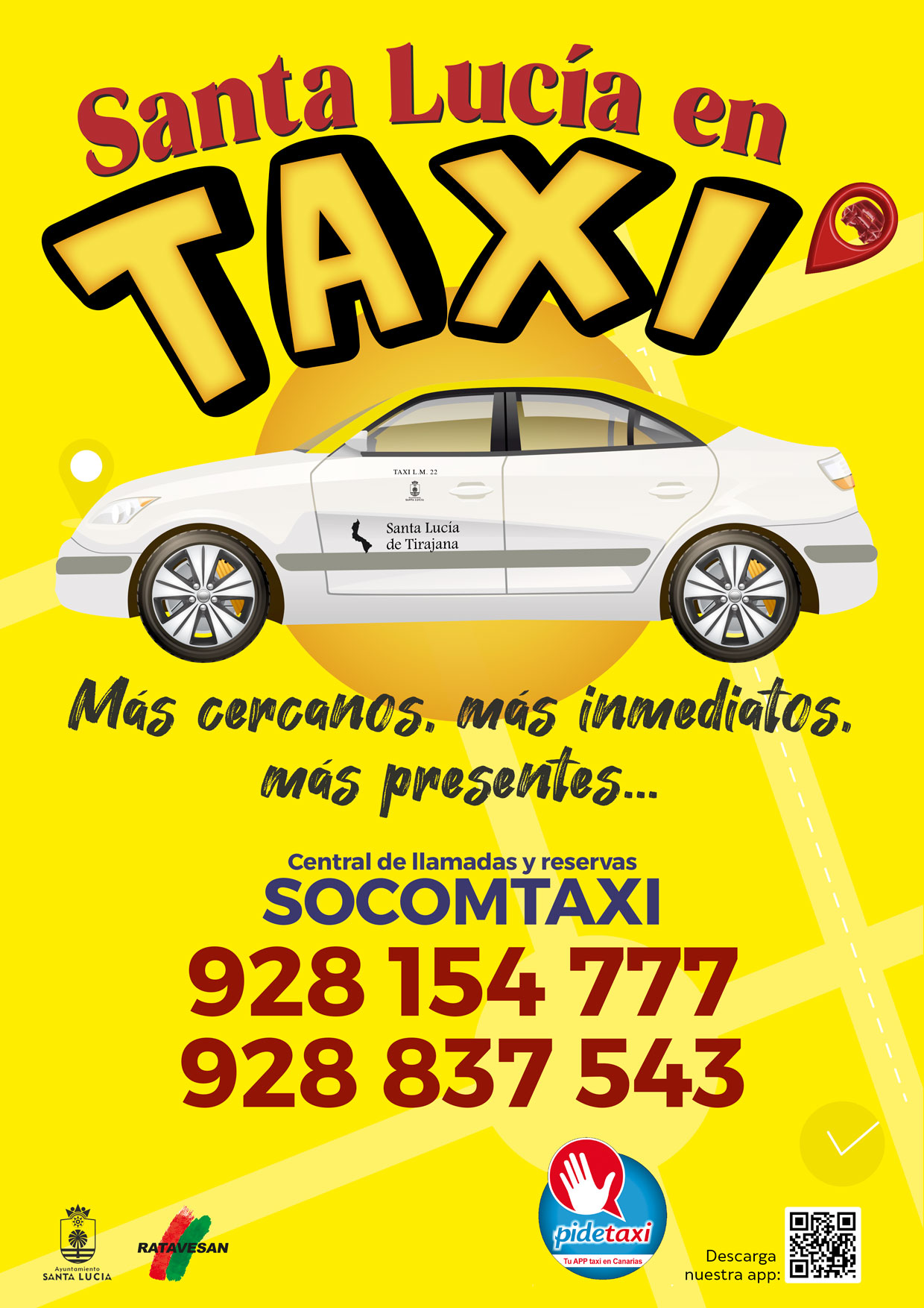 ‘Santa Lucía en taxi’, campaña del Ayuntamiento para apoyar al sector  como transporte más cercano, más inmediato y más presente 