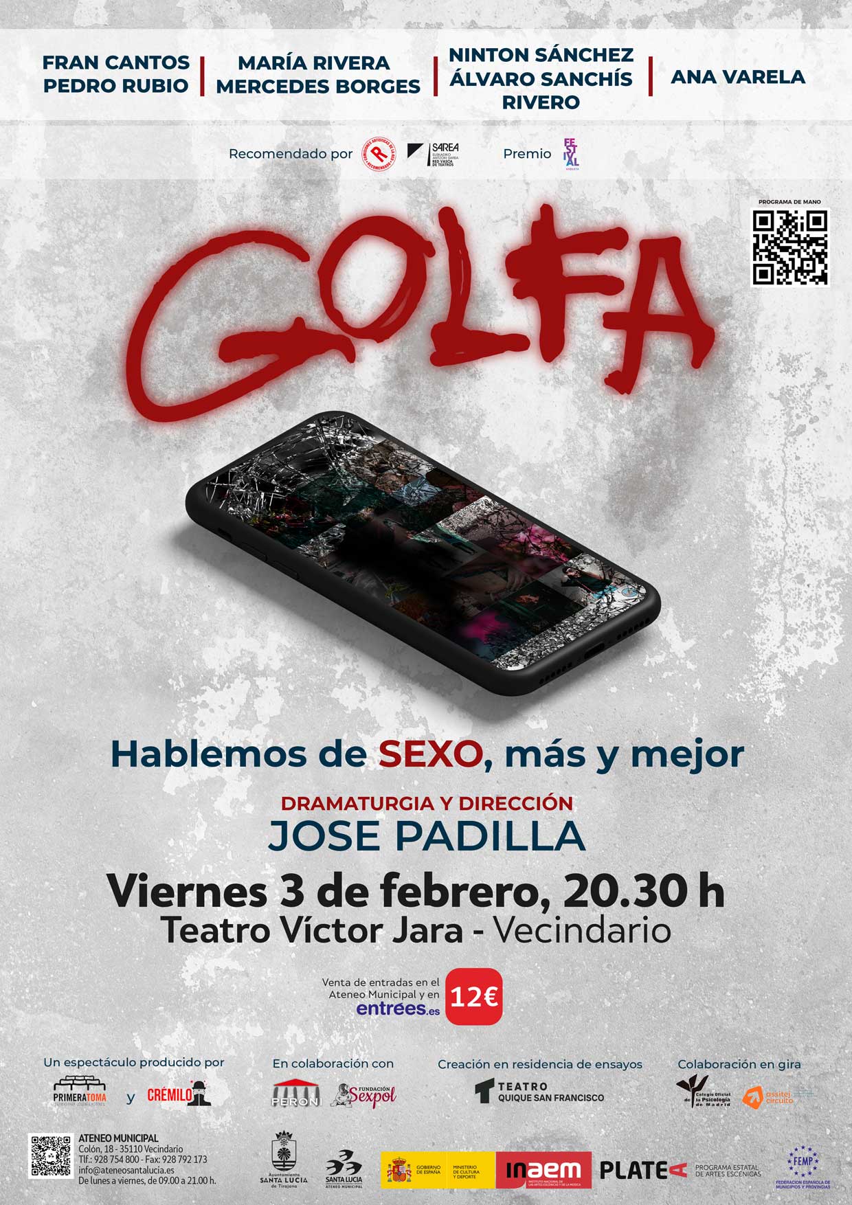 La comedia ‘Golfa’  de José Padilla  y ‘Do re gi ra sol ¡clown!’, este fin de semana en el teatro Víctor Jara