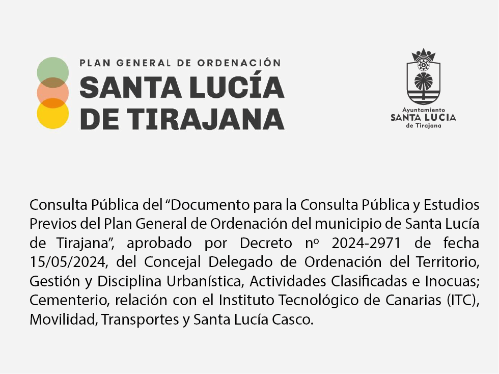 Documento para la Consulta Pública y Estudios Previos del Plan General de Ordenación del municipio de Santa Lucía de Tirajana